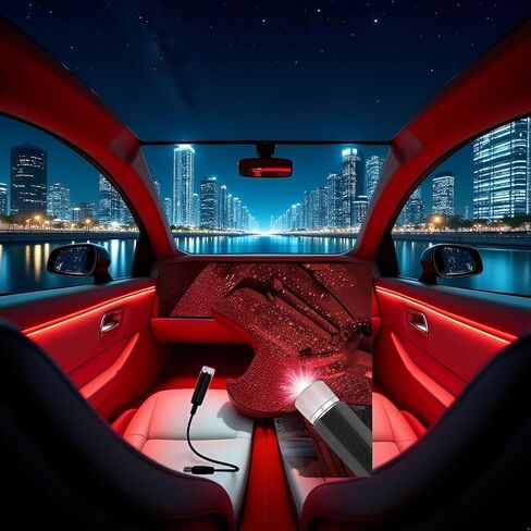 2 Pack USB Star Car Roof Lights محمولة مصباح الإسقاط المصباح Mini LED قابل للتعديل in Kuwait