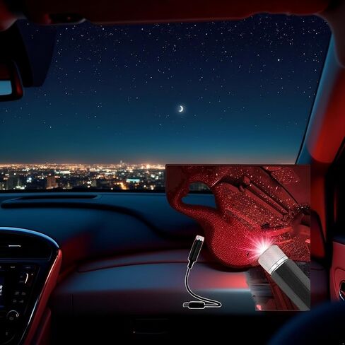 2 Pack USB Star Car Roof Lights محمولة مصباح الإسقاط المصباح Mini LED قابل للتعديل in Kuwait