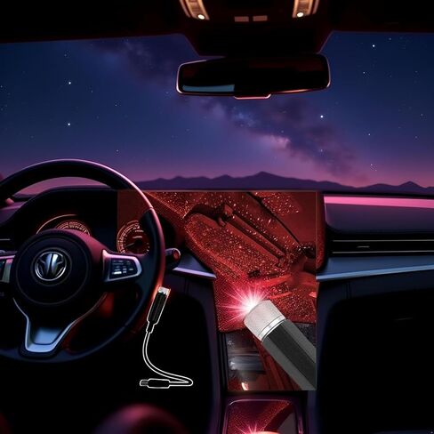 2 Pack USB Star Car Roof Lights محمولة مصباح الإسقاط المصباح Mini LED قابل للتعديل in Kuwait
