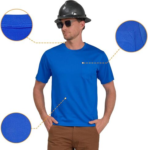 AYKRM High Visibility Reflective Safety Short Sleeve Shirts for Men Women Fashion Durable Construction Work Shirts in Kuwait