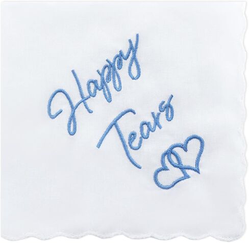Wedding Handkerchief Happy Tears Handkerchief 11.8x11.8 inches for Bride and Mother of the Bride Gifts in Saudi Arabia