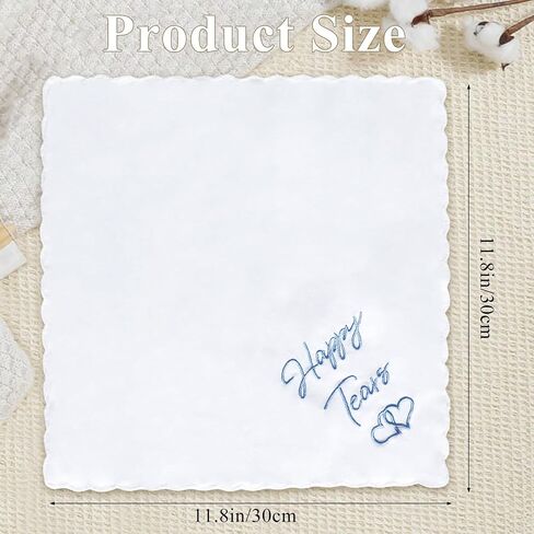 Wedding Handkerchief Happy Tears Handkerchief 11.8x11.8 inches for Bride and Mother of the Bride Gifts in Saudi Arabia