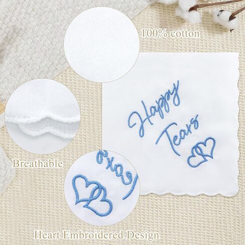 Wedding Handkerchief Happy Tears Handkerchief 11.8x11.8 inches for Bride and Mother of the Bride Gifts in Saudi Arabia