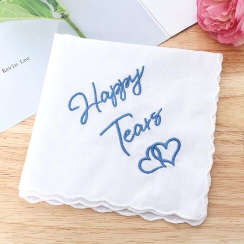 Wedding Handkerchief Happy Tears Handkerchief 11.8x11.8 inches for Bride and Mother of the Bride Gifts in Saudi Arabia