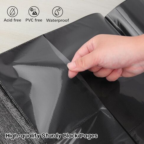 1000 جيب ألبوم صورة 4x6 جلدية ، وسعة كبيرة إضافية تحمل 1000 صورة أفقية ورأسية ، وحمض خالي من الصفحات غير العصي مع النافذة الأمامية ، مثالية لذكريات عائلة الزفاف (أسود) in Kuwait