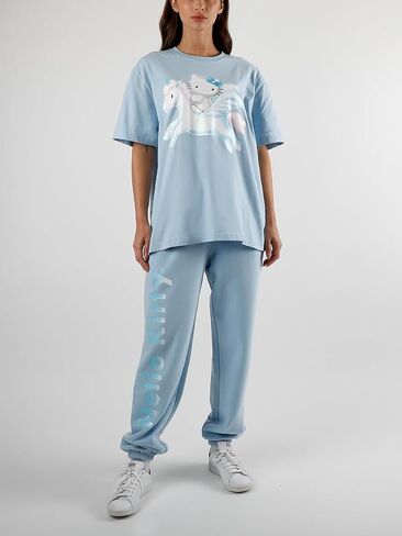 Hello Kitty Winged Horse Glitter Print Usisex Comple Blue Pants in Saudi Arabia