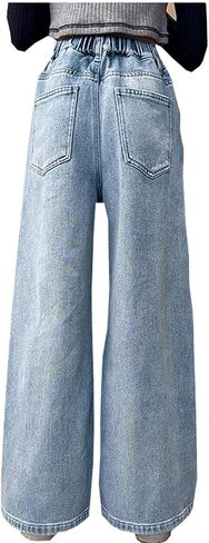 الفتيات جميل نمط القلب طباعة سراويل الخصر مرنة مرنة DENIM eide-eide-leg سروال جان مع جيوب in Saudi Arabia