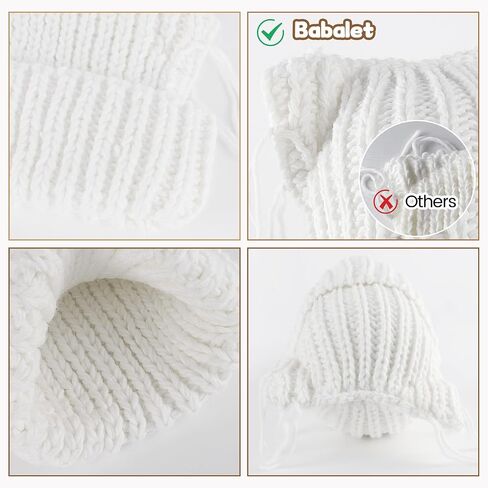 Babalet Cat Ear Beanie for Women Winter Winter Cap Cap chunky crochet hat hat tlouchy fox hat women winter strendy head leady in Kuwait