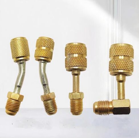 Air Conditioning Refrigerant R22 to R410 Adapter, Metric to Imperial Adapter, R32 Refrigerant Charging Safety Valve Tool Accessories (4 - piece Set) in Saudi Arabia