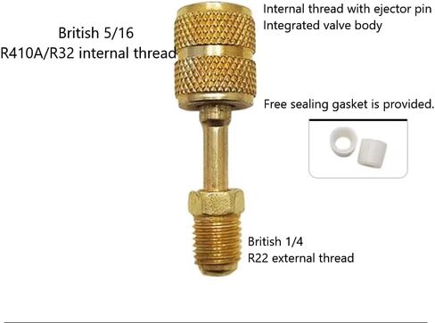 Air Conditioning Refrigerant R22 to R410 Adapter, Metric to Imperial Adapter, R32 Refrigerant Charging Safety Valve Tool Accessories (4 - piece Set) in Saudi Arabia