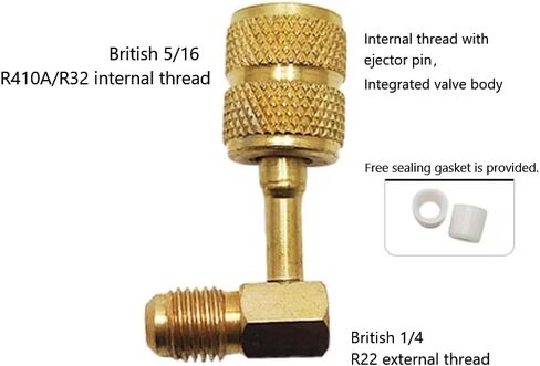 Air Conditioning Refrigerant R22 to R410 Adapter, Metric to Imperial Adapter, R32 Refrigerant Charging Safety Valve Tool Accessories (4 - piece Set) in Saudi Arabia