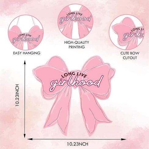 SFDHVCF Coquette Pink Bow Wall Decor Inspirational Preppy Bow Wall Sign Birthday Party Gifts Decorations Bowknot Welcome Door Sign for Bedroom College Dorm Apartment Indoor Porch Decor in Saudi Arabia