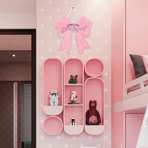 SFDHVCF Coquette Pink Bow Wall Decor Inspirational Preppy Bow Wall Sign Birthday Party Gifts Decorations Bowknot Welcome Door Sign for Bedroom College Dorm Apartment Indoor Porch Decor in Saudi Arabia