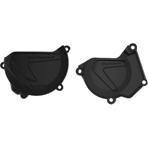 Polisport Clutch and Ignition Cover Protector Kit (Black) - Compatible with Yamaha YZ 250 (2005-2024) in Kuwait
