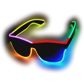 EL Wire colourful glasses，Portable Battery Pack Glowing Rope Lights el glasses for Parties，Raves and Halloween. in Saudi Arabia