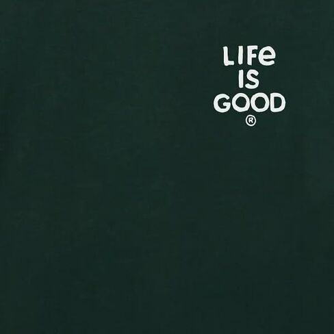 Life is Good. Men's All is Calm Long Sleeve Crusher Tee, Treeline Green in Saudi Arabia