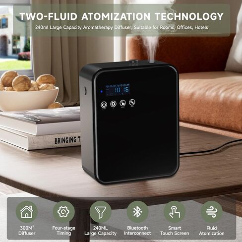 Corded Waterless Essential Oil Diffuser for Home, Hotel Collection Diffuser, 2500 Sq.Ft of Coverage, 250ml Capacity, Aromatherapy Scent Diffuser for Home, Smart Scent Air Machine in Saudi Arabia