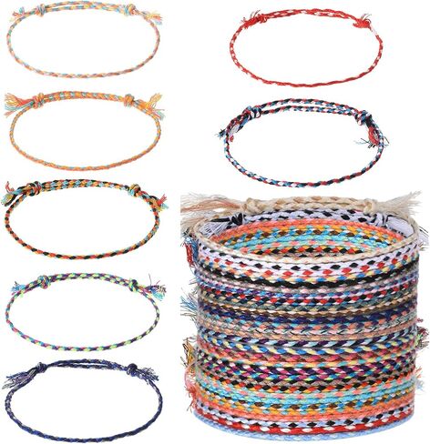 30pcs Woven Wrap Friends Friends Bracelets مصنوعة يدويًا قابلة للتعديل ملونة للسكان القطن حبل القطن المجوهرات المجوهرات in Kuwait