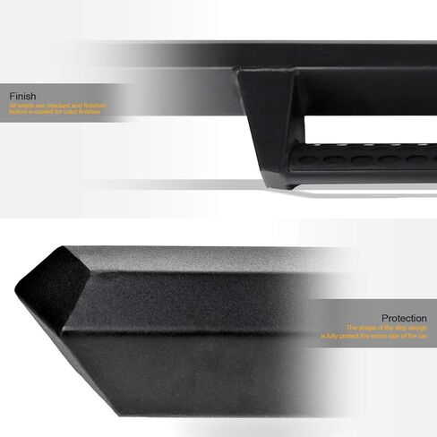 642167818984 Compatible with 2005-2022 Toyota Tacoma Double (Crew) Cab Hoop Drop Step Side Nerf Bars Rail Running Boards v2 - Matte Black in Saudi Arabia