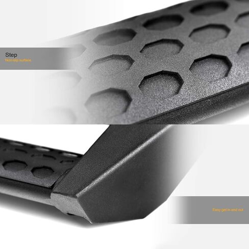 642167818984 Compatible with 2005-2022 Toyota Tacoma Double (Crew) Cab Hoop Drop Step Side Nerf Bars Rail Running Boards v2 - Matte Black in Saudi Arabia