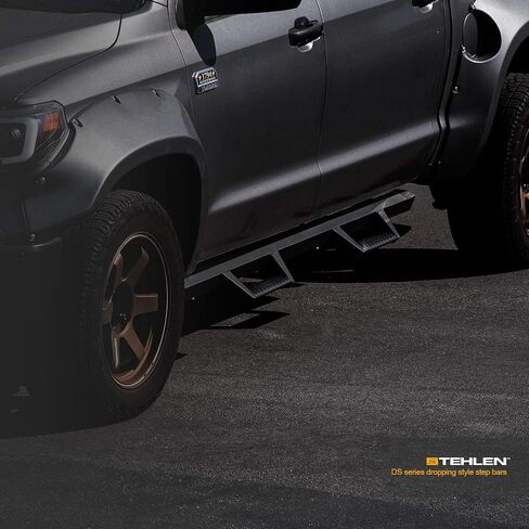 642167818984 Compatible with 2005-2022 Toyota Tacoma Double (Crew) Cab Hoop Drop Step Side Nerf Bars Rail Running Boards v2 - Matte Black in Saudi Arabia