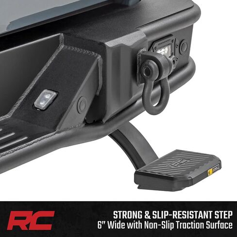 Rough Country Retractable Bed Step for Jeep Gladiator JT (2020–2025) - Manual Tailgate Drop Step, 6" Non-Slip Step Surface, Bolt-On Install in Saudi Arabia
