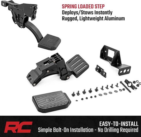Rough Country Retractable Bed Step for Jeep Gladiator JT (2020–2025) - Manual Tailgate Drop Step, 6" Non-Slip Step Surface, Bolt-On Install in Saudi Arabia