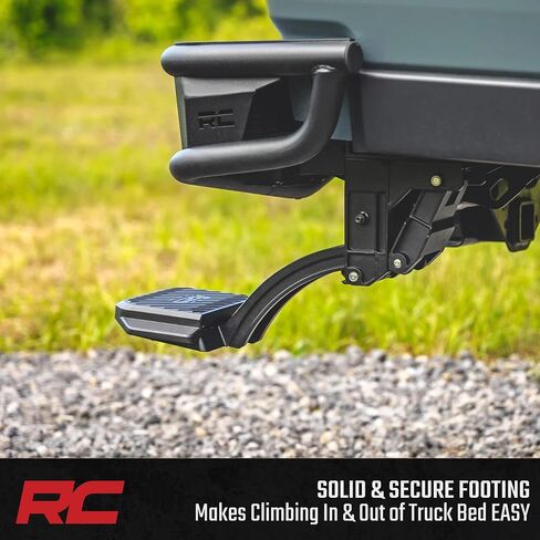 Rough Country Retractable Bed Step for Jeep Gladiator JT (2020–2025) - Manual Tailgate Drop Step, 6" Non-Slip Step Surface, Bolt-On Install in Saudi Arabia