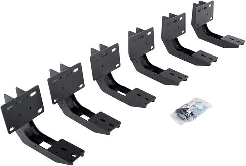 Go Rhino V-Series V3 / RB10 Slim / RB20 Slim / RB30 Slim / RB30 Running Board Brackets | الفولاذ الطري ، سوداء سوداء | 6943066 | يناسب 2019-2024 RAM 1500 Crew Cab Pickup (البنزين والديزل) in Saudi Arabia