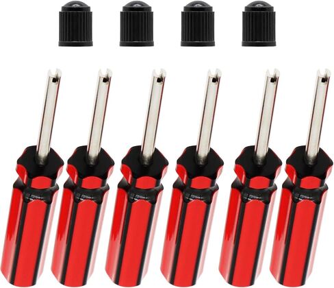 6 PCS Valve Core Removal Tool W/ 4 Tyre Valve Dust Cap Car Automotive Car Motorcycle Truck Truck Bickderiver Valve STEM Core Relation Tyr in Saudi Arabia