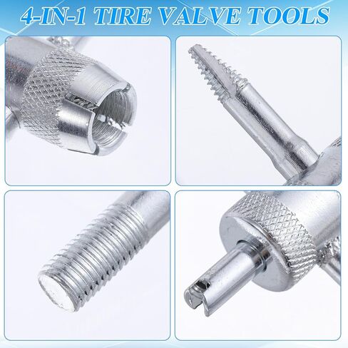 5 Pcs 4-Way Valve Core Tool, Tyre Valve Removal Tool Tire Stem Core Wrench Tire Stem Remover Puller Repair Tools for Bicycle Bike Automobile Car Motorcycle in Saudi Arabia