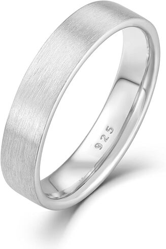 خاتم زفاف Starchenie 5mm للرجال والنساء - 925 STERLING SIVAL ، FIT COMPLAY ، FULLING LIME (أحجام 7-12) - الفضة والأسود والذهب in Saudi Arabia