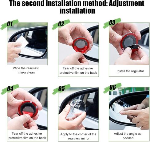 2pcs مرآة البقعة العمياء للسيارة ، 2 بوصة مستديرة HD الزجاج الخارق محدب على عريض الزاوية الخلفية مرآة أعمى البقع مع قوس قابل للتعديل ، والملحقات الخارجية التلقائية ، ملائمة عالمية in Kuwait