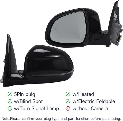 عرض مرآة العرض جانب السائق متوافق مع BMW X3 G01 G08 2018 2019 2020 2021 2022 2023 2.0L 3.0L W/SPOT SPOCات الأعمى ، طاقة مدفئة قابلة للطي قابلة للطي 51168491669 in Saudi Arabia