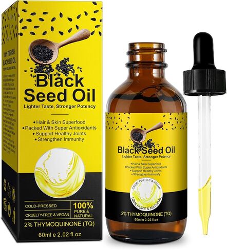 Black Seed Oil, Natural Pure Cold Pressed Black Seed Oil for Hair Growth and Skin Care 2.02 Fl Oz in Saudi Arabia