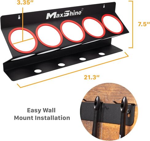 Maxshine Universal تفاصيل حامل زجاجة رذاذ - تفاصيل الهاتف المحمول ومنظم مرآب السيارات ، يحمل 5 رشاشات (16/32 أوقية) مع 4 ثقوب صغيرة ، تصميم خفيف الوزن ، تصاعد الجدار السهل (مجموعة 2) in Saudi Arabia