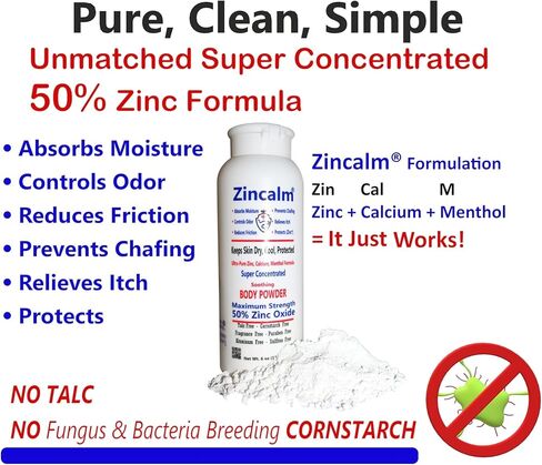 الزنكال كلها طبيعية ومسحوق القدم ، مركّز 50 ٪ من الزنك ، رطوبة خالية من الذرة/رطوبة امتصاص الرائحة/الاحتكاك ، صيغة إغاثة الحكة للجلد الجاف/البارد مع الكالسيوم فائقة النخاع والمنثول in Kuwait