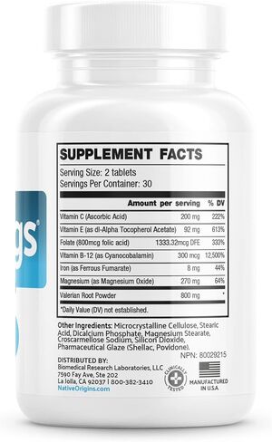 Natural for Natural Itching, Crawling, Tingling and Agitated Leg with Iron, Magnesium, and Valerian Root (60 Tablets)… in Saudi Arabia