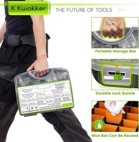 900PCS M4 Nuts and Bolts Assortment Kit 4mm-45mm, Upgraded Zinc Plated 12.9 Alloy Steel M4 Screw Assortment, Hex Socket Head Cap Machine Screws Bolts and Nuts Kit 4/6/8/10/12/14/16/20/25/30/35/40/45MM in Kuwait