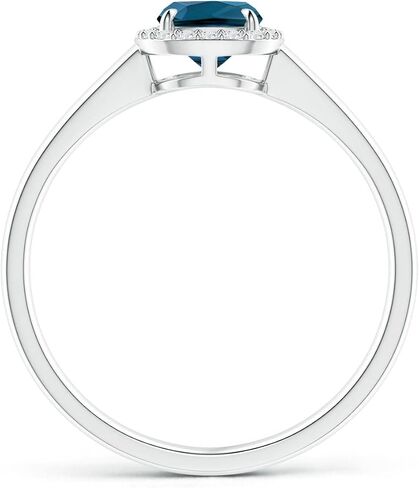Angara Natural Claw-Set Cushion London Blue Topaz Halo split split shank in 14k solid gold/platinum | نوفمبر المولد ، عيد ميلاد ، المشاركة ، الذكرى السنوية ، هدية مجوهرات الزفاف للنساء in Saudi Arabia