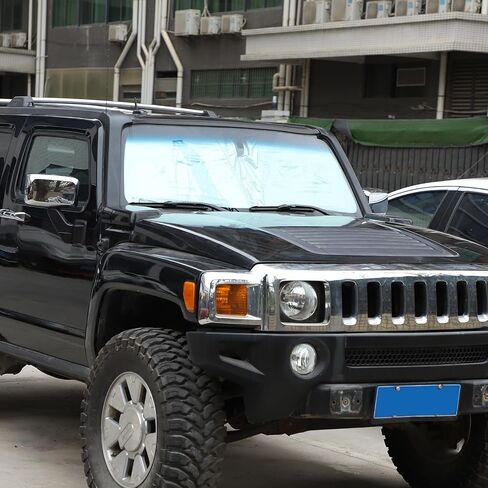 الزجاج الأمامي Sunshade لـ Hummer H3 2005-2009 النافذة الأمامية النافذة الشمسية الظل قابلة للطي قشرة الشمس المخصصة لوقاية أشعة الشمس المخصصة لأشعة الشمس الحاد in Kuwait