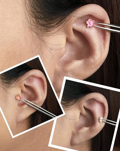 Jewseen 16g ، أقراط ، غضروف ، غضروف ، غضروف ، بالقرع ، Mummy Mummy Tragus Helix Conch ، Halloween Percing Jewelry for Women Men in Saudi Arabia