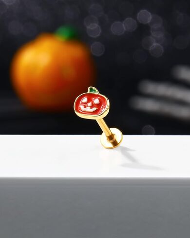 Jewseen 16g ، أقراط ، غضروف ، غضروف ، غضروف ، بالقرع ، Mummy Mummy Tragus Helix Conch ، Halloween Percing Jewelry for Women Men in Saudi Arabia