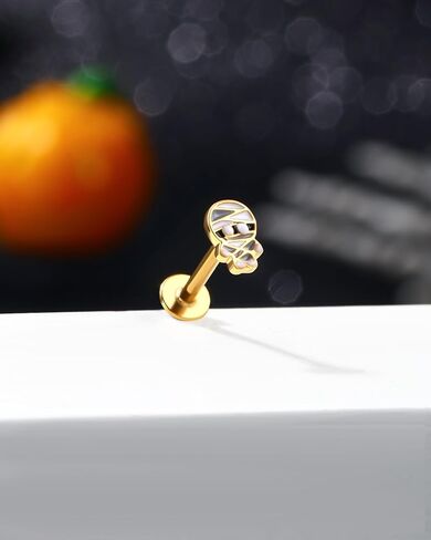 Jewseen 16g ، أقراط ، غضروف ، غضروف ، غضروف ، بالقرع ، Mummy Mummy Tragus Helix Conch ، Halloween Percing Jewelry for Women Men in Saudi Arabia