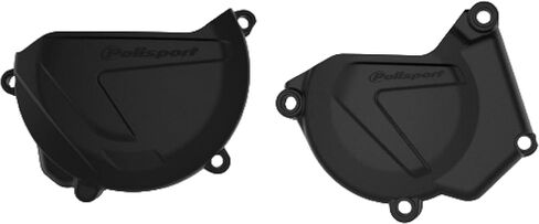 Polisport Clutch and Ignition Cover Protector Kit (Black) - Compatible with Yamaha YZ 250 (2005-2024) in Kuwait