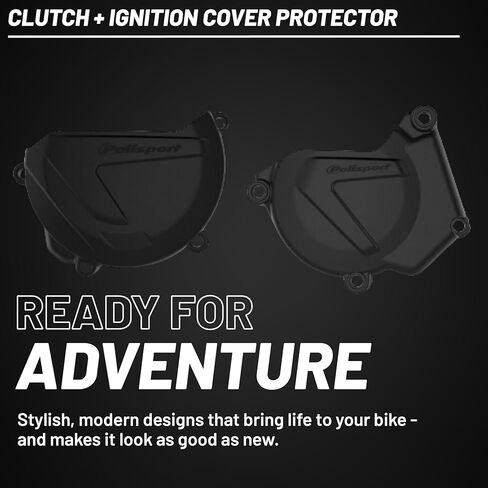 Polisport Clutch and Ignition Cover Protector Kit (Black) - Compatible with Yamaha YZ 250 (2005-2024) in Kuwait