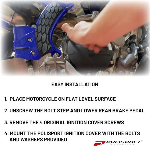 Polisport Clutch and Ignition Cover Protector Kit (Black) - Compatible with Yamaha YZ 250 (2005-2024) in Kuwait
