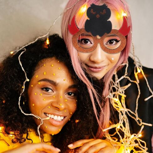 LOGOFUN 8pcs Halloween Eyeglasses Halloween Glasses Frame Pumpkin Skull Eyeglasses Funny Photo Props for Festival Party Supplies in Saudi Arabia