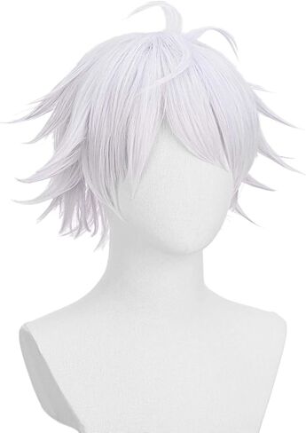 زي أنيمي أبيض مختلط الأرجواني مع نظارات أسود أبيض قصير ورموش زائفة للباس الهالوين in Kuwait