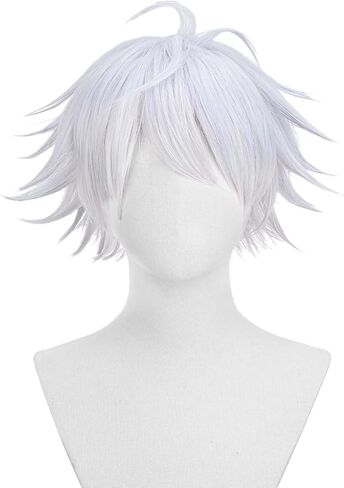 زي أنيمي أبيض مختلط الأرجواني مع نظارات أسود أبيض قصير ورموش زائفة للباس الهالوين in Kuwait